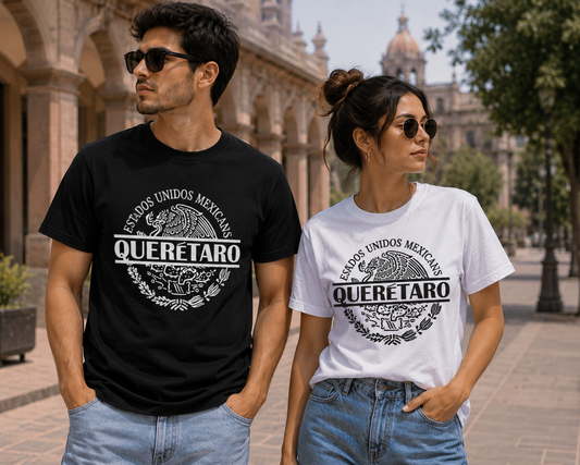 Chilango Town Queretaro Mexico Shirt in Black and White